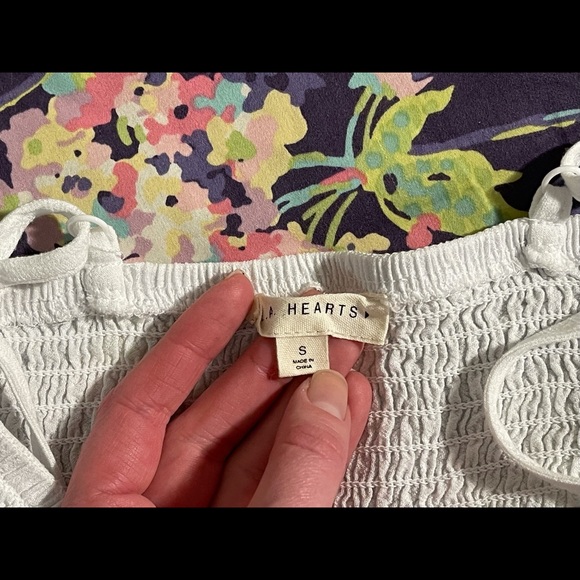 LA HEARTS | PacSun Cute Smocked Crop Top Tank Shirt Beachy Summer Size Small EUC - Picture 13 of 15